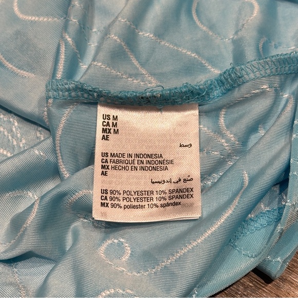 JM Collection Seafoam Blue Floral Top Medium NWT - Picture 7 of 7